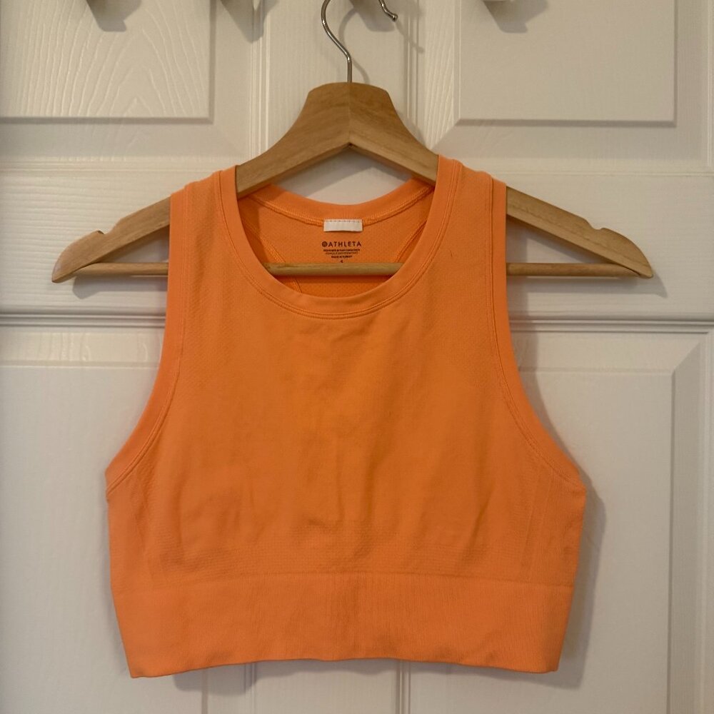 Athleta Momentum Flex Ultra Crop Tank, Size Small, Papaya Orange
